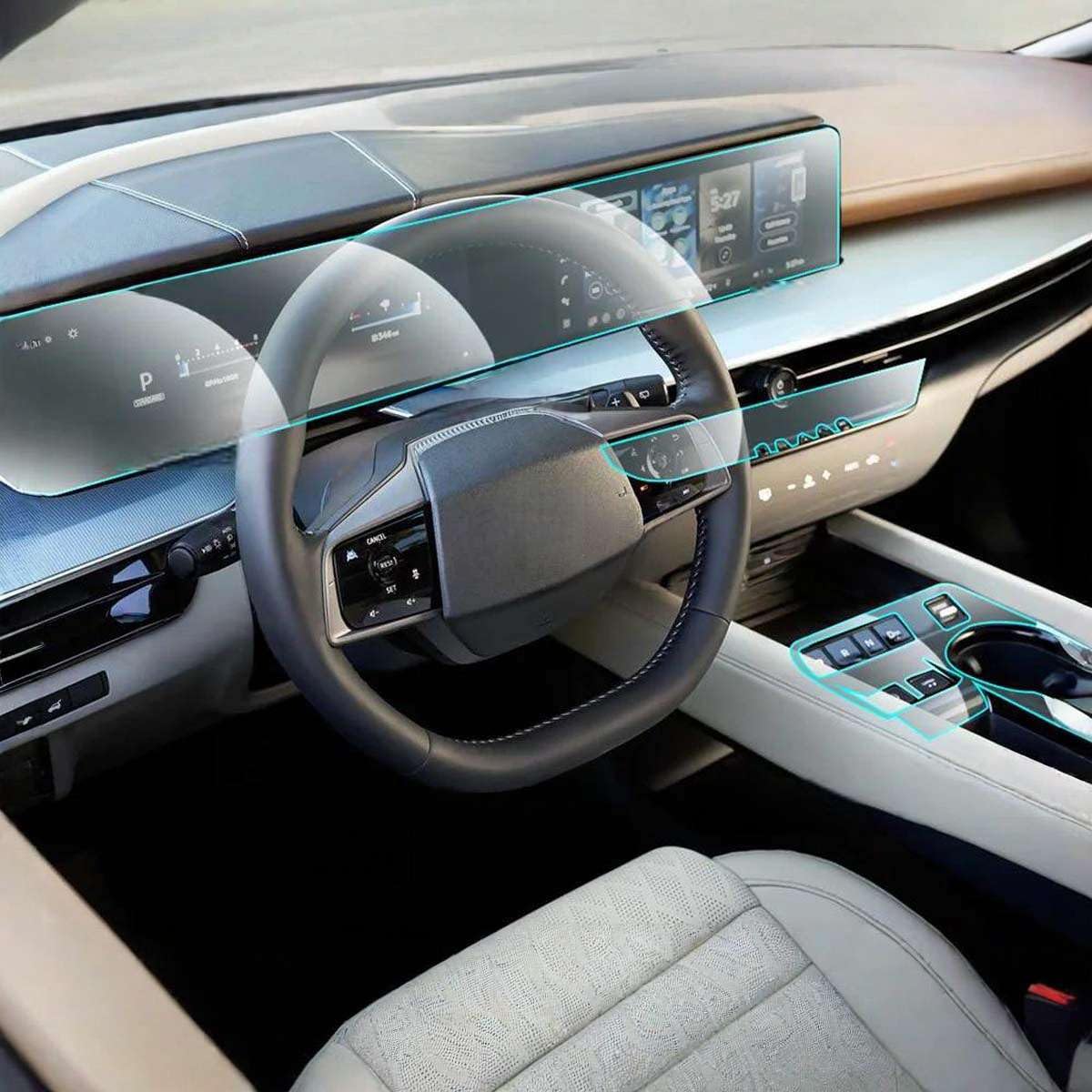 Car Interior Center Console Media Dashboard Navigation TPU Protector Film Anti-Scratch, for Nissan Murano 2025