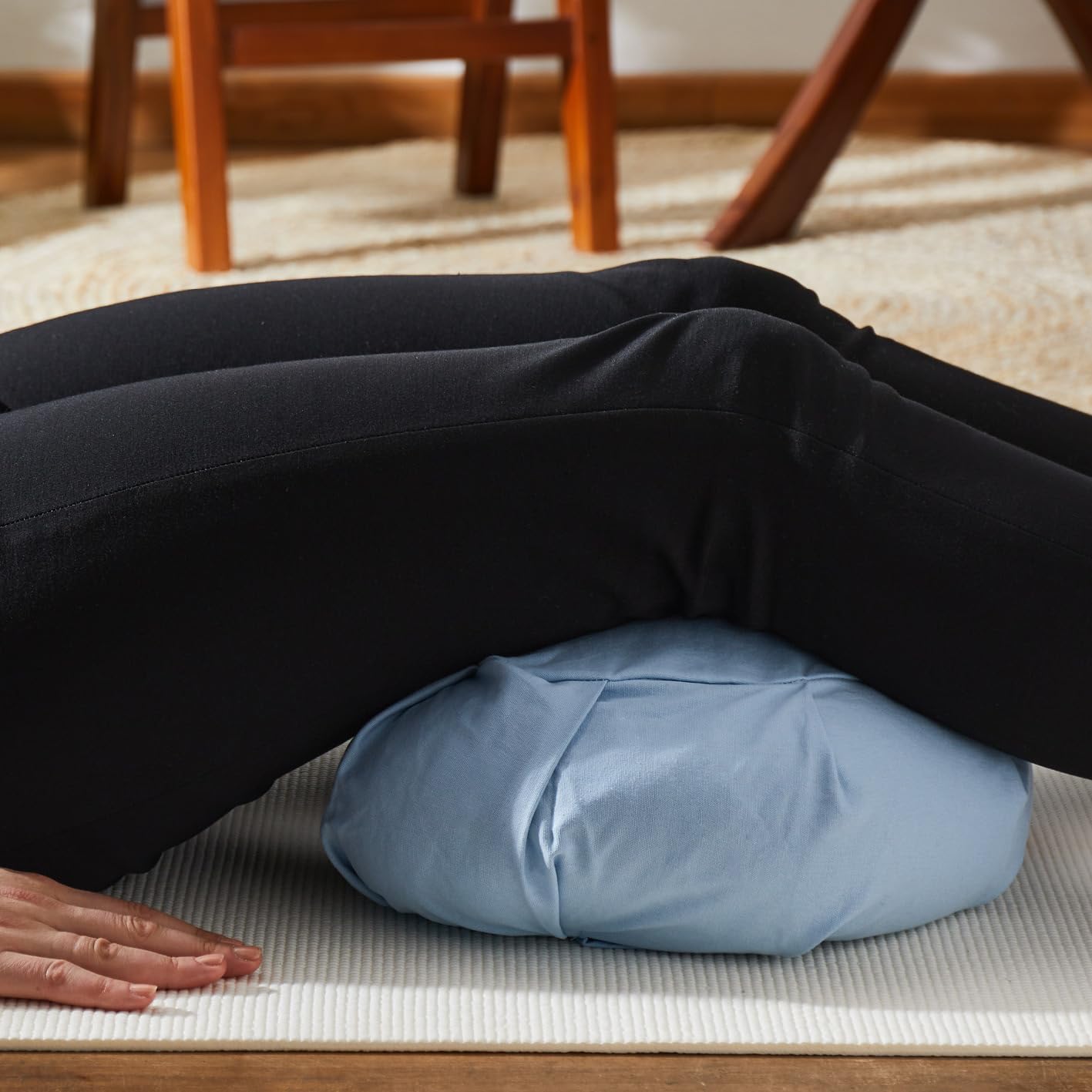 #DoYourYoga Zafu - Cuscino a mezzaluna "Ganesh", imbottito con farro biologico o gusci di grano saraceno biologico, rivestimento lavabile, 45 x 30 x 14 cm, cuscino da meditazione, seduta, Rondo per
