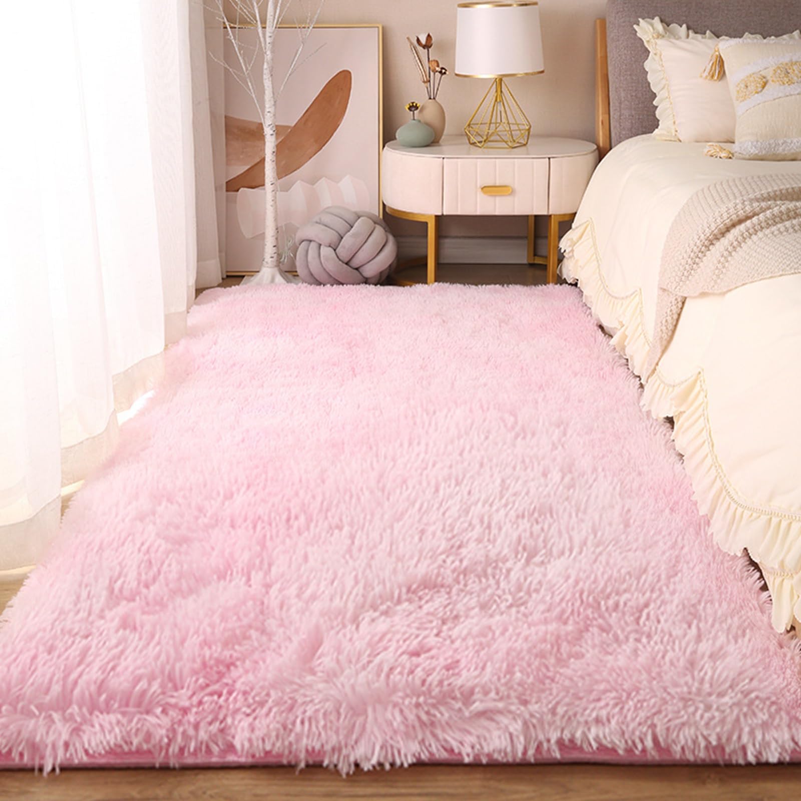 Tapis de sol moelleux shaggy pour chambre d'enfant et salon moderne