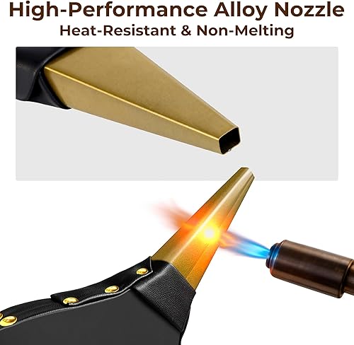 Miniatura 4 de AMAGABELI GARDEN & HOME Fuelle de chimenea de 16 x 7 pulgadas, boquilla grande de madera fundida para acampar al aire libre, barbacoa, parrilla,