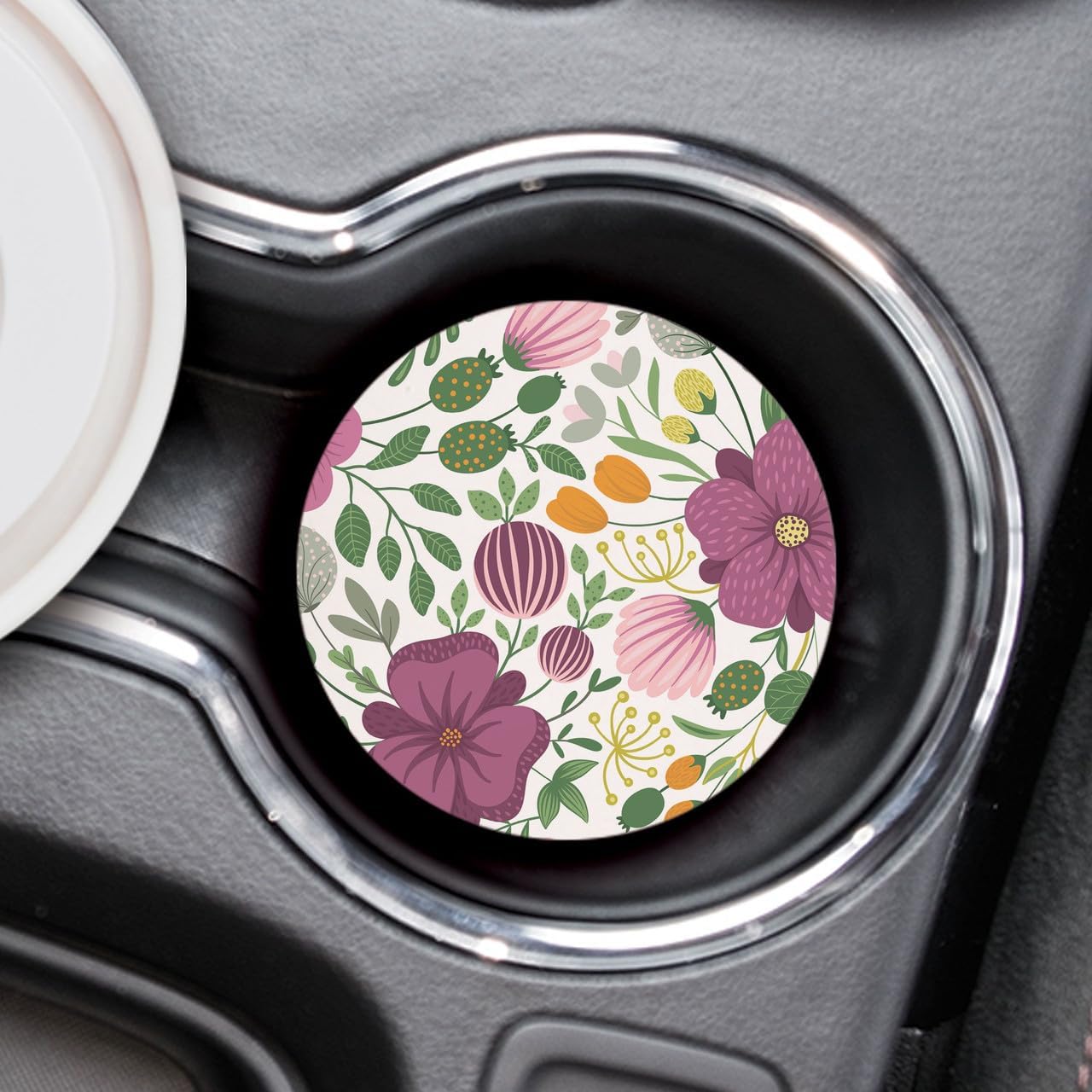 Car Coaster - Floral Pattern (Pack of 6)