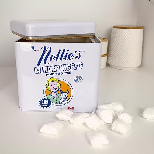 Miniatura 5 de Nellie's Nuggets de lavandería - 150 cargas - Cápsulas de lavandería biodegradables sin fragancia - Limpieza botánica - Potencia duradera - Elección