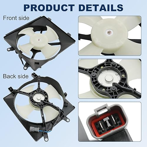 Miniatura 3 de JDMSPEED Nuevo AC AC condensador radiador ventilador de refrigeración Asamblea 620-220 610380 reemplazo para Honda Civic