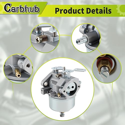 Miniatura 6 de Carbhub 640052 Carburador para Tecumseh 640349 640054 640058 640058A HMSK80 HMSK85 HMSK90 HMSK100 HSMK110 LH318A LH358SA 8HP 9HP 10HP Snow. soplador