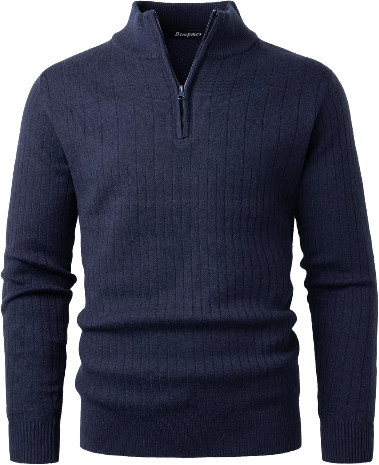 Men’s Jumpers Quarter Zip Knitted Turtleneck Sweater Long Sleeve Warm Winterpullover Lightweight Solid Thermal Pullover Classic Slim Fit Soft Cozy Knitwear Casual Golf Top