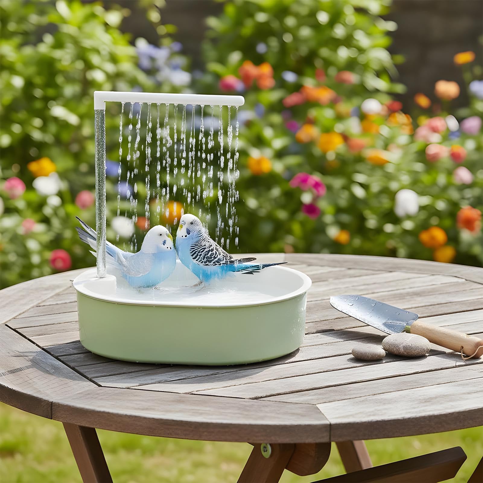 Générique Bain d'oiseaux Automatique Abreuvoir et Douche pour Conure | Avec Pompe, Eau Courante, Bain Des Oiseaux De Compagnie Pour Calopsittes, Conures De Petite Et Moyenne Taille, Cage,