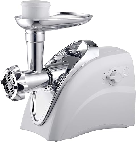 Brentwood MG-400W - Picadora de carne eléctrica, relleno de salchichas, color blanco
