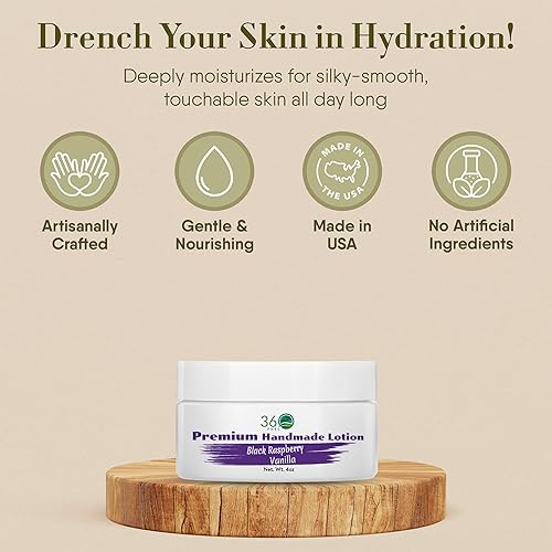 Miniatura 3 de Loción de vainilla y frambuesa negra - Hidrata con coco y aceite de oliva, a base de plantas, no grasa, piel sensible, uso durante todo el día