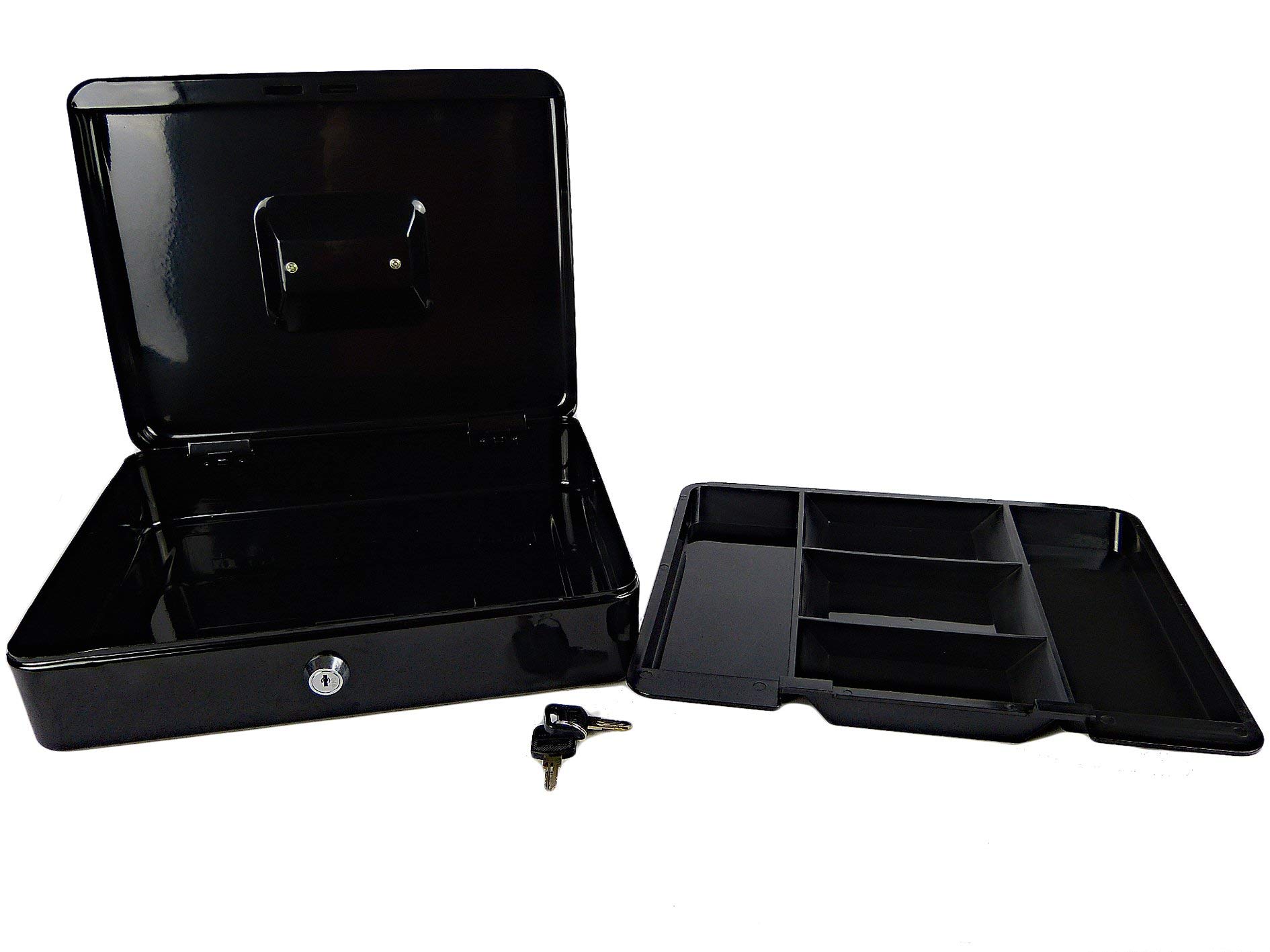 Hyfive® Steel Petty Cash Box With 2 Keys/Removable Change Tray For