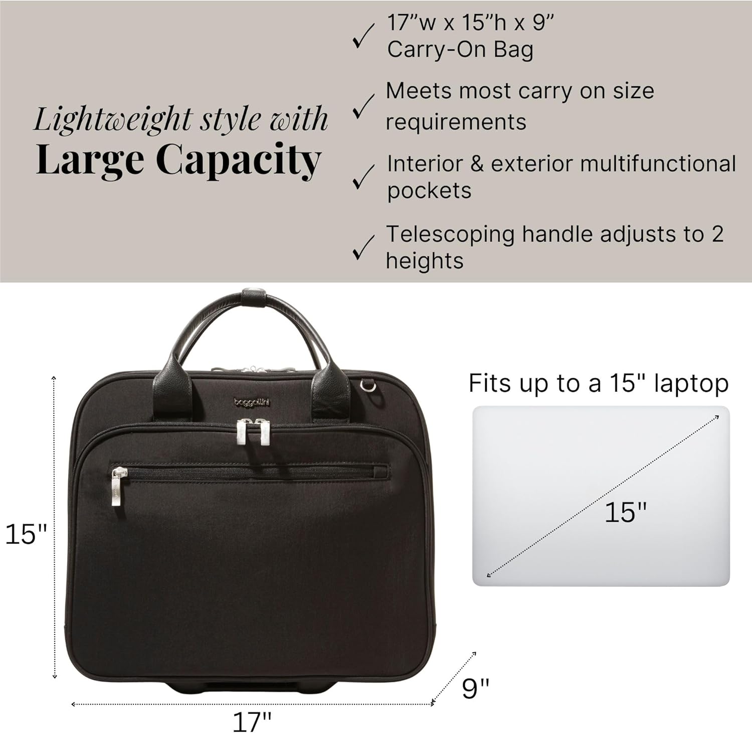 Baggallini Women's 2 Wheel Tote