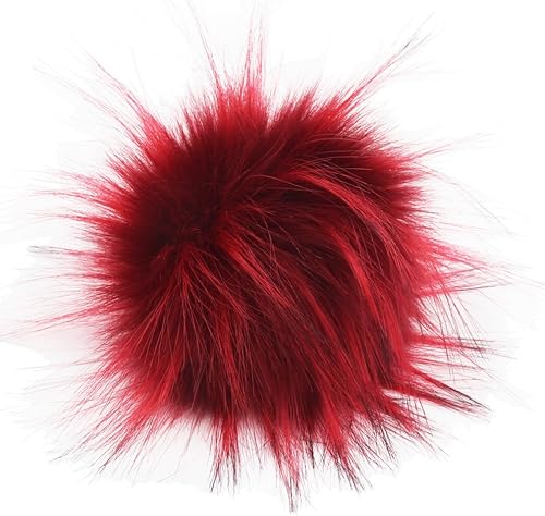 Miniatura 3 de 12 pompones de piel de mapache sintético para hacer tú mismo, pompón esponjoso para tejer sombrero, accesorios de bricolaje de 4.3 pulgadas (mezcla