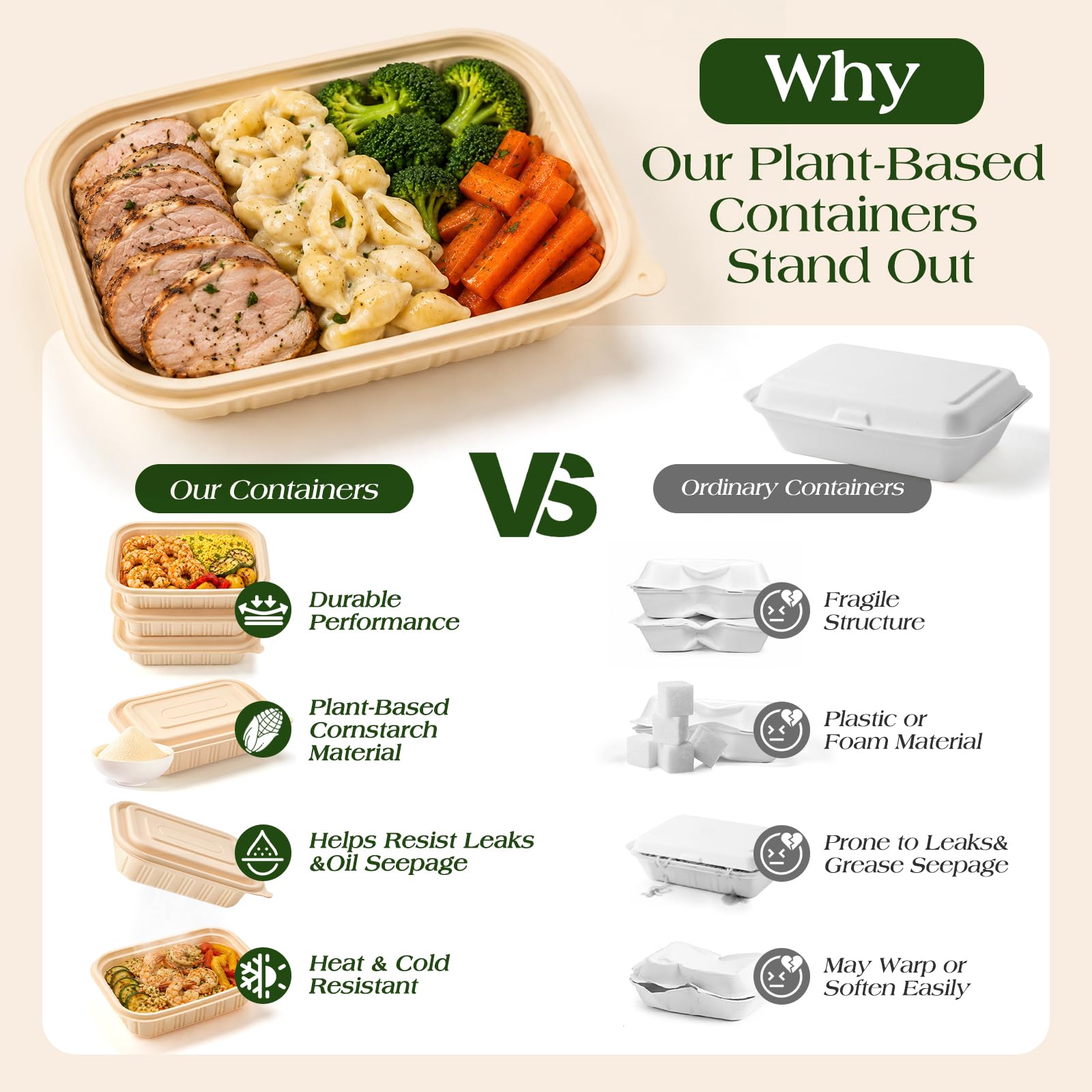 Cornstarch Small Meal Prep Containers Gallery Image
