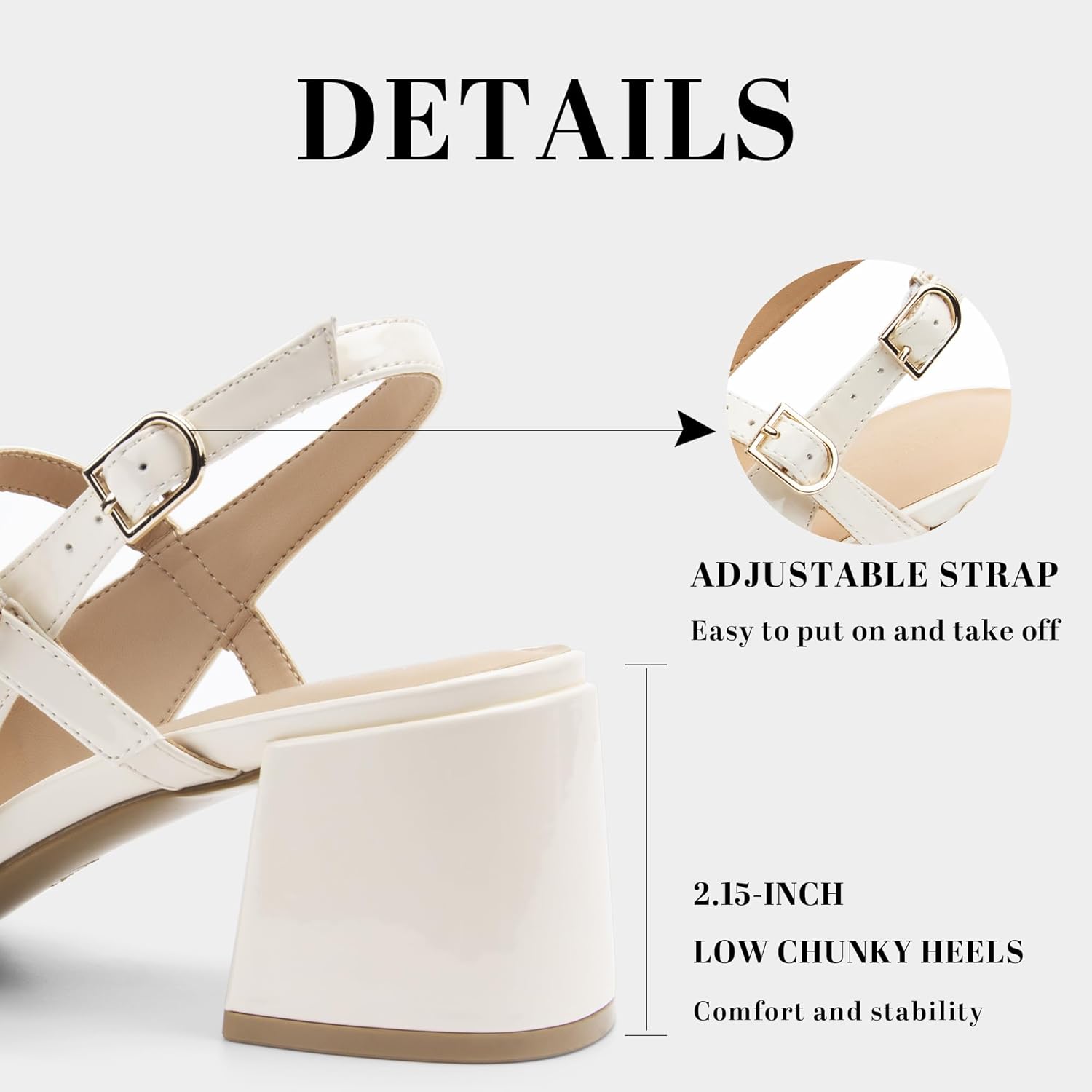 AprCoco Womens Mary Jane Chunky Low Heels Pumps Square Toe Buckle Strap Wedding Party Dress Shoes - Image 3