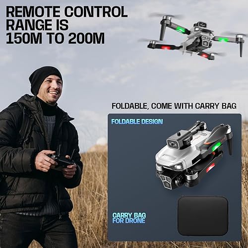 Miniatura 5 de Drones con cámara, disparos verticales 4K, cuadricóptero RC FPV Wi-Fi con control de gestos, mini dron de juguete - plegable, funda de transporte,