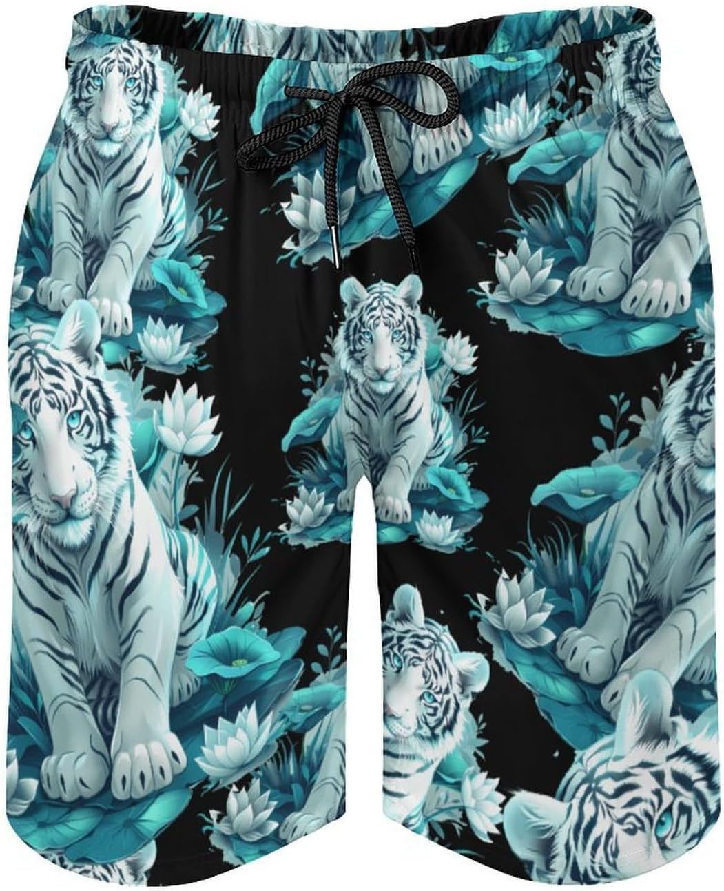 Cute Tiger Mens Swim Trunks Quick Dry Board Shorts Beach Short Swimwear Bathing Suits