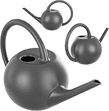 KADAX Annaffiatoio da 1,2 l, piccolo annaffiatoio in plastica per piante da interno, annaffiatoio con beccuccio lungo per una facile irrigazione, annaffiatoio da giardino (grigio)