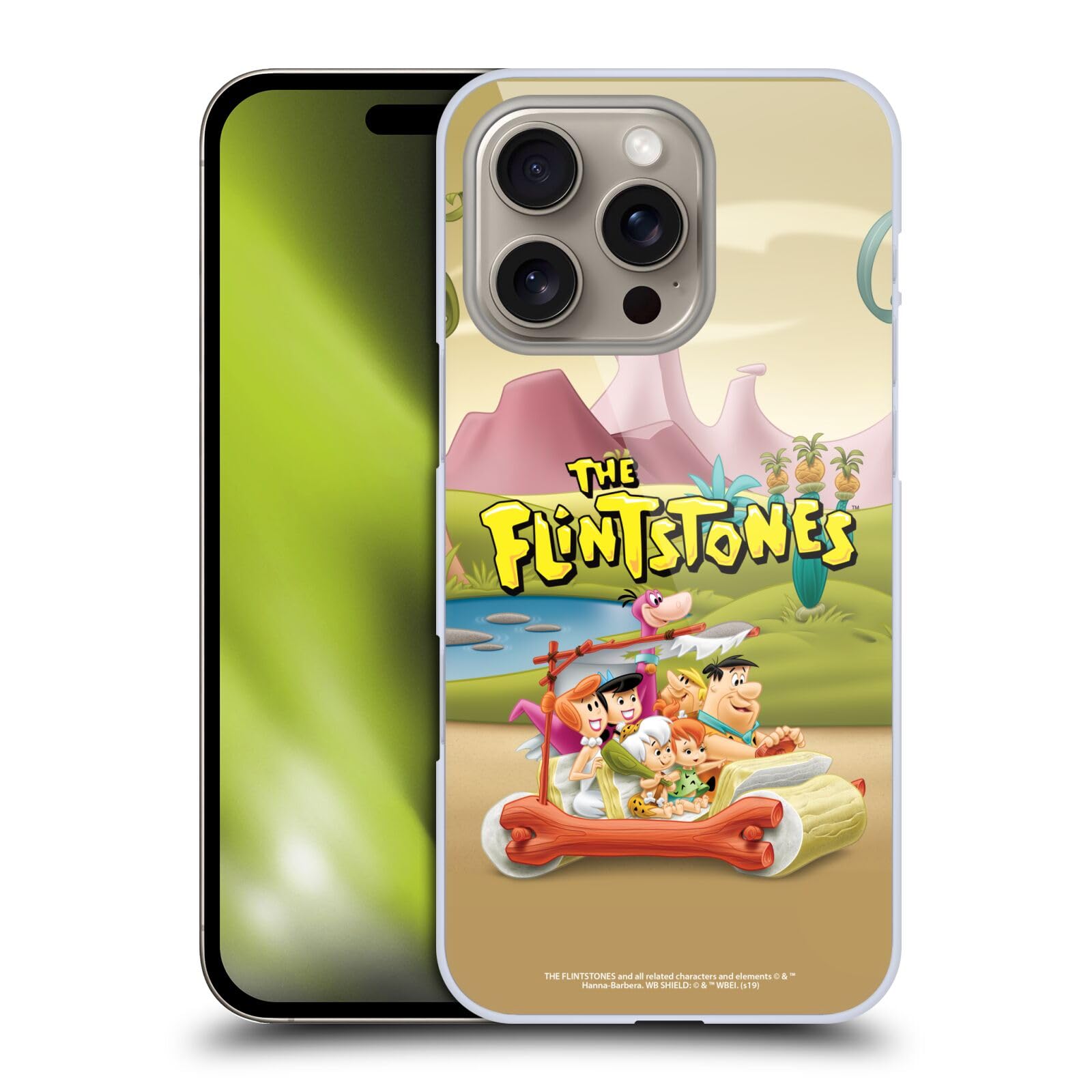 Head Case Designs Officially Licensed The Flintstones Stone Car Characters Hard Back Case Compatible with Apple iPhone 16 Pro