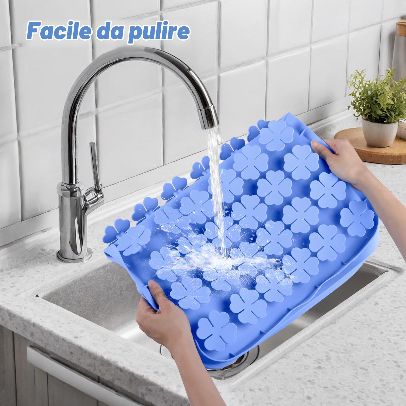 24''x16'' silicone tappetino interattivo per cani/gatti alimentazione lenta, favorisce la ricerca naturale del cibo, allenamento degli odori e mangiare lentamente (blu)
