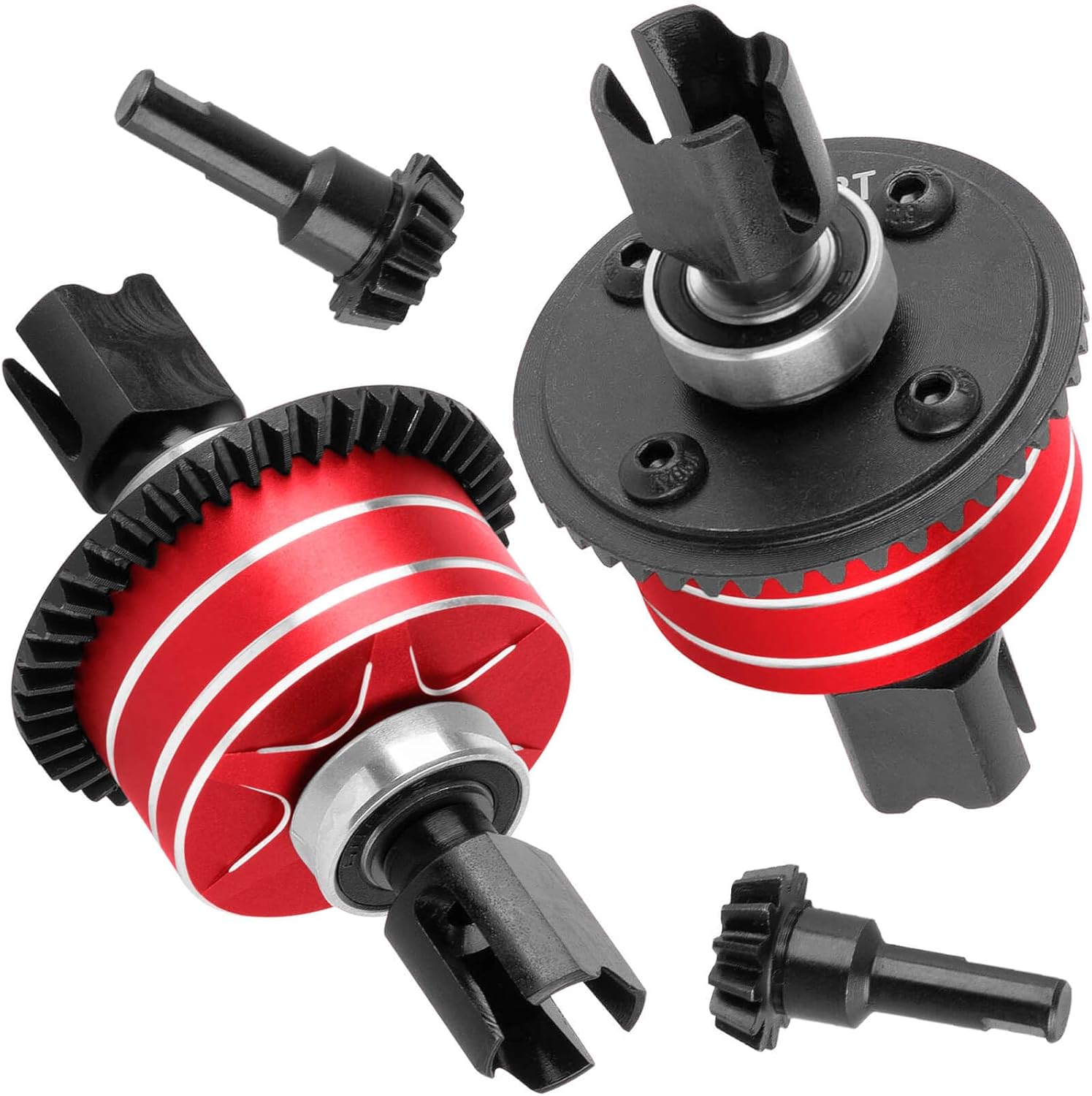 RC Front Rear 42T Differential & 15T Main Gear Upgrades Part for 1/7 Infraction Limitless Mojave Infraction V2 6S BLX,1/8 Typhon Kraton Outcast Notorious 6S BLX,Red