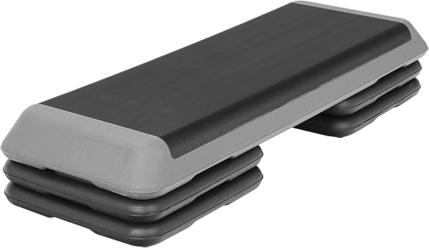 43 Inch Aerobic Stepper Adjustable Exercise Workout Step Platform Bench with 4 Risers 4" - 6" - 8" Height for Home Gym Fitness Training High Step Aerobics Platform