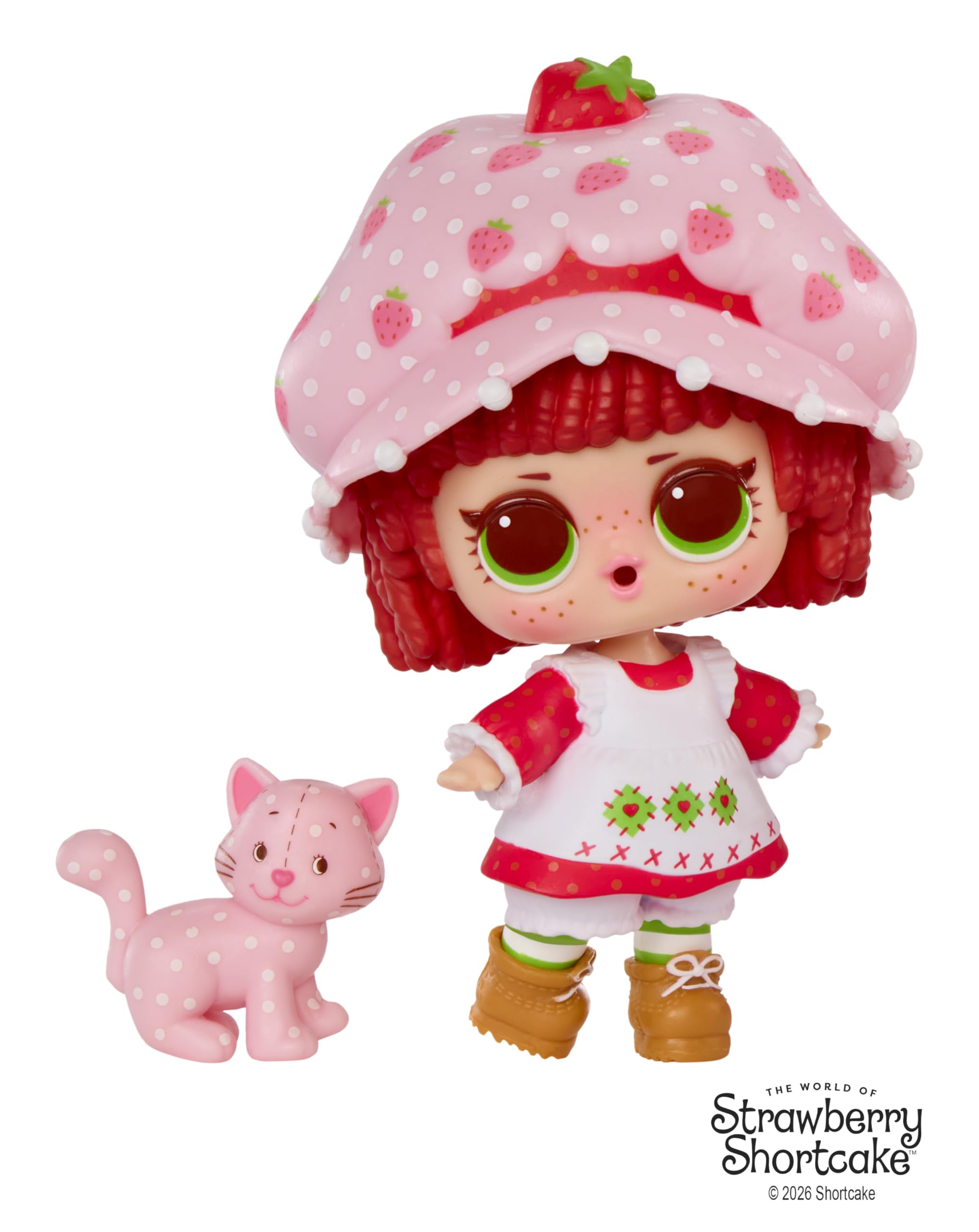 L.O.L. Surprise! Loves Strawberry Shortcake Tots - Bambole profumate da collezione con 7 sorprese, animaletto, biti, scarpe, cappello, set di giochi per la casa delle fragole, età 4+