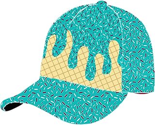 Gorra para trenza Gorras de béisbol de moda para hombres y mujeres, unisex, suave, cómoda, ajustable, impresión de hielo, sombrero informal para el sol, gorra deportiva al aire libre azul
