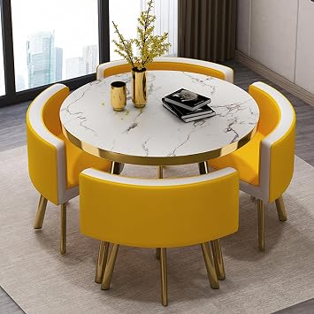 Office Reception Room Club Table and Chair Set Reception Table and Chair Combination Negotiation Table Office Shops Meetings Small Round Tables Office Conference Desk PU Faux Leather Chairs Color