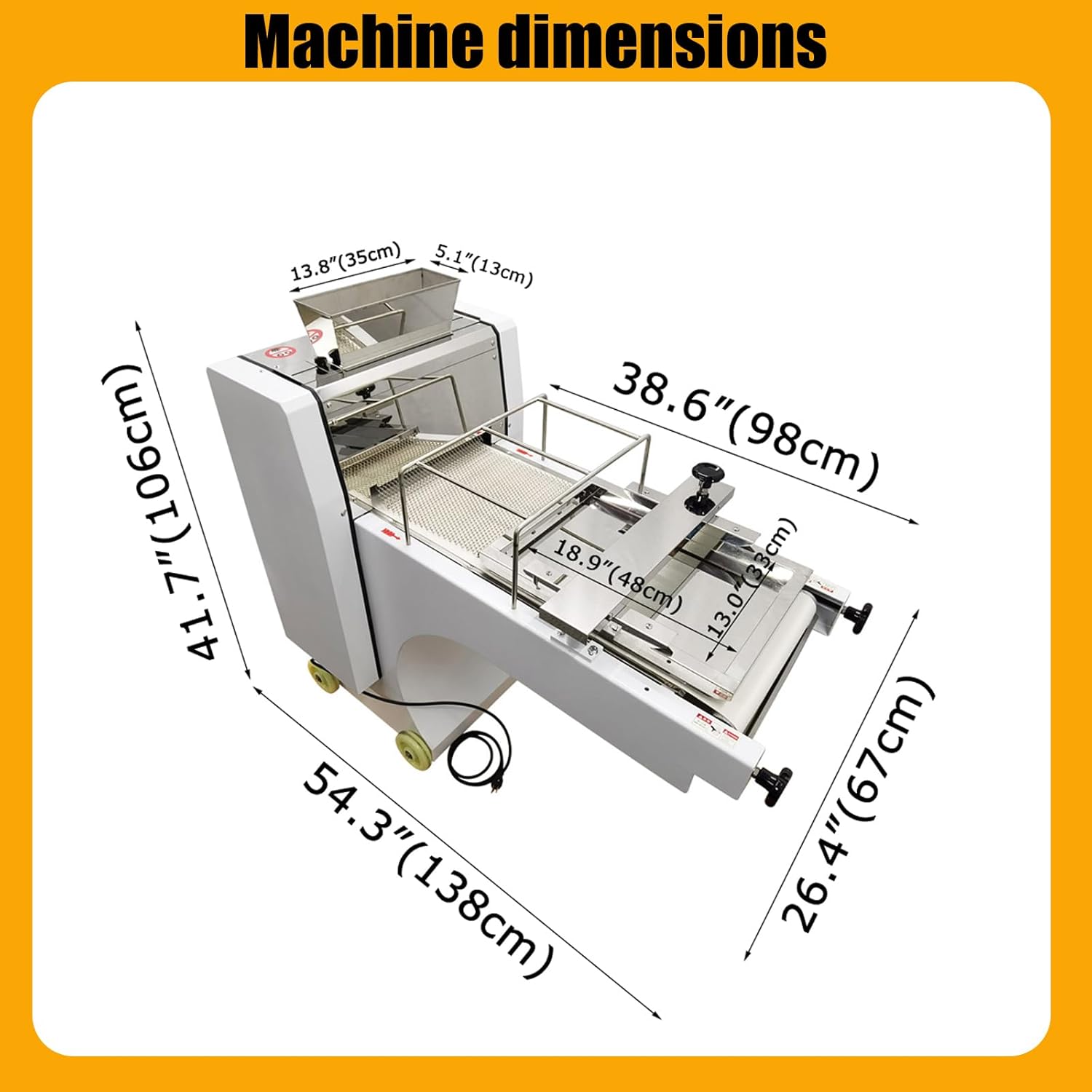 110V Dough Toast Bread Commercial Automatic Shaping Machine Bread Forming Adjustable Baguette Molder 750W