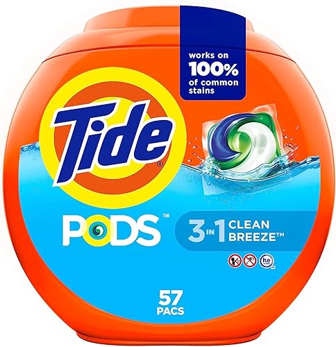 Miniatura 25 de Tide PODS cápsulas de detergente para lavandería, removedor de manchas 3 en 1, combatiente de olores, protector de color, 112 unidades, compatible