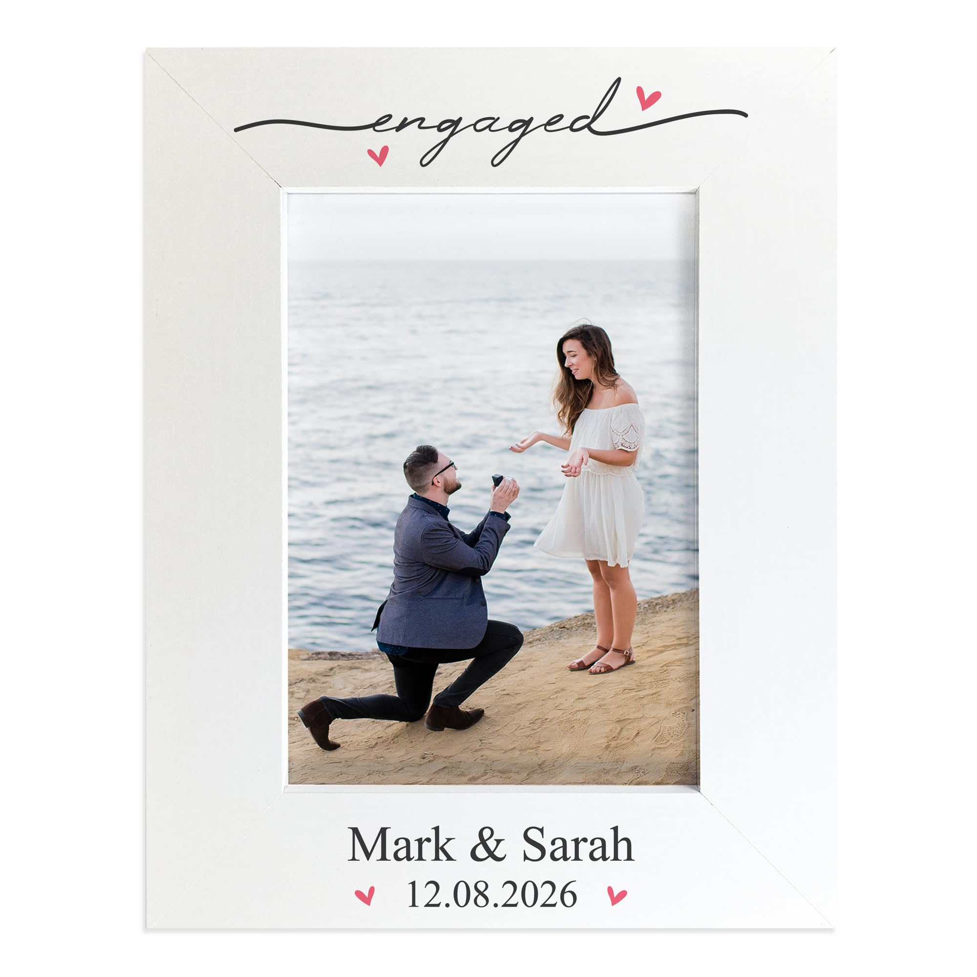 RED OCEAN Engagement Frame Personalised Engagement Picture Frame Engagement Gifts For Couples Him Her Keepsake