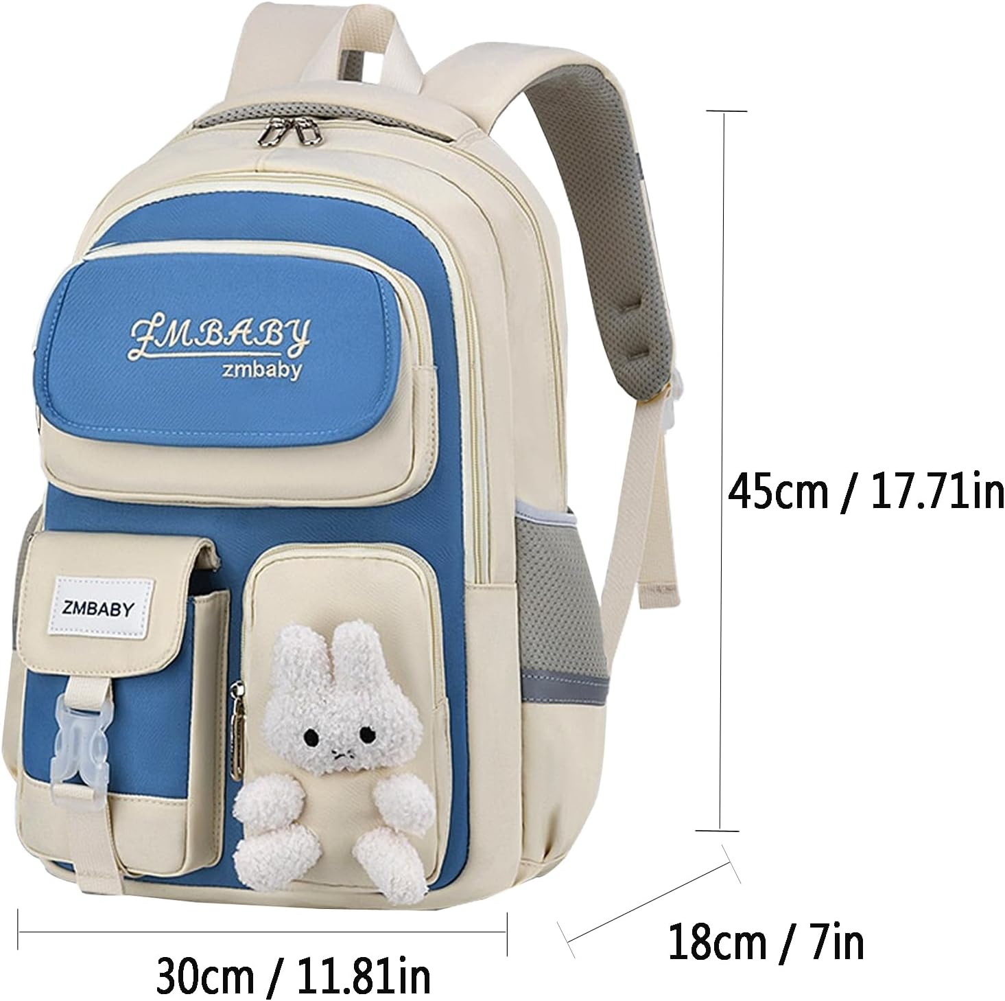 WYCY Kids Backpack School Backpacks for Girls Large Bookbags for Teen Girls Cute Book Bag with Compartments (Color Matching Beige)