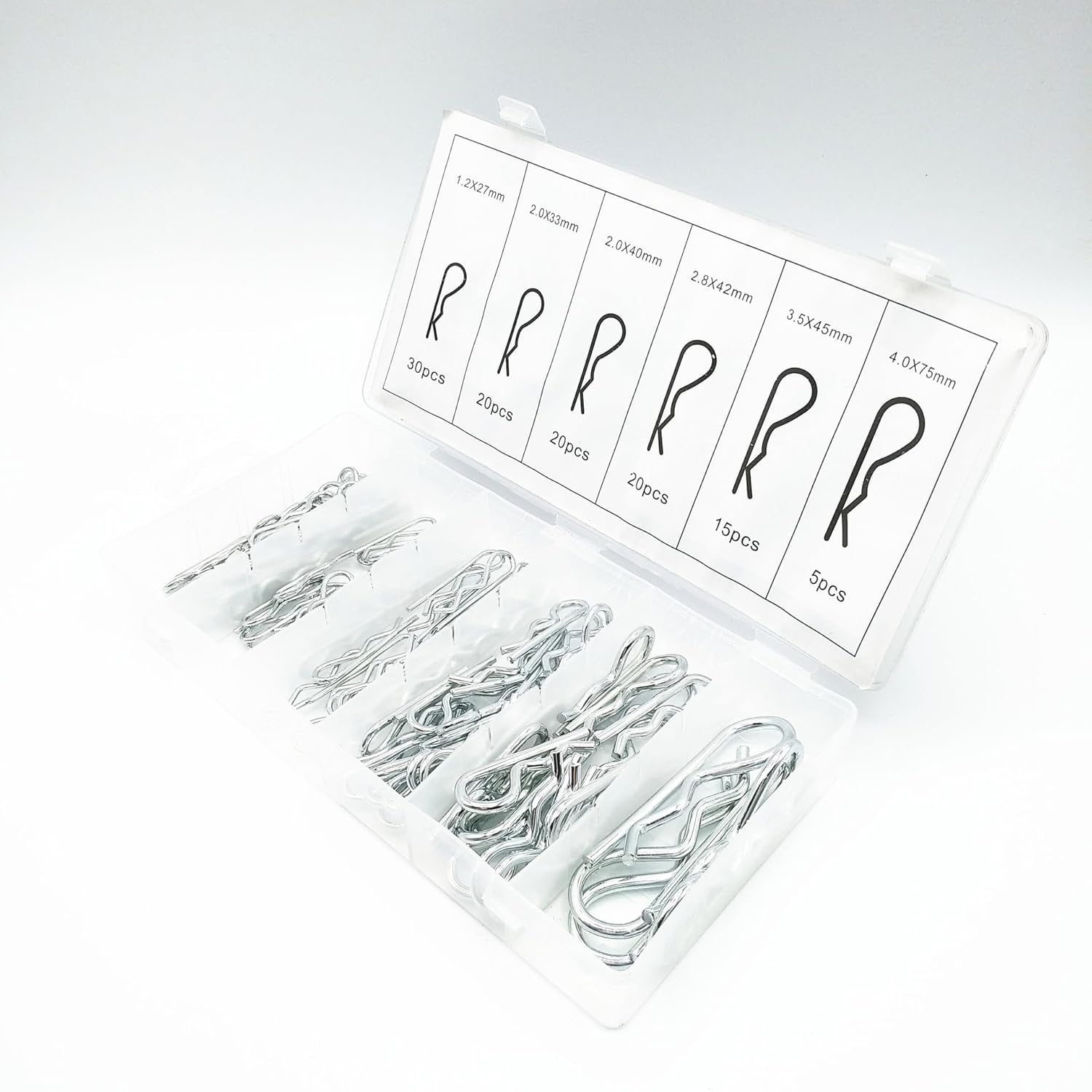 Generic 110PC Wave Split pin Spring Galvanized B Type Shaft Latch Lock R Combination Set
