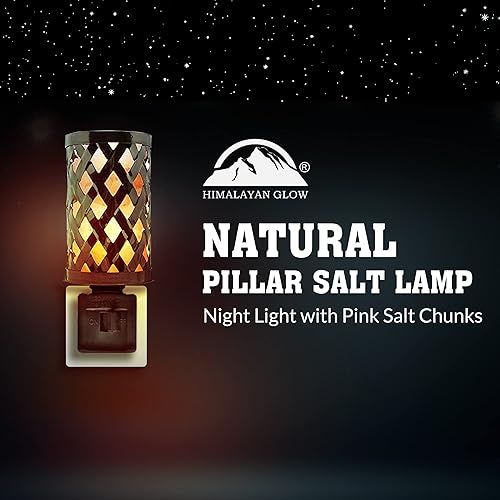 Miniatura 3 de Himalayan Glow Lámpara de sal estilo celosía con trozos de sal rosa | Enchufe de pared giratorio de 360 grados, regalo ideal para decoración del