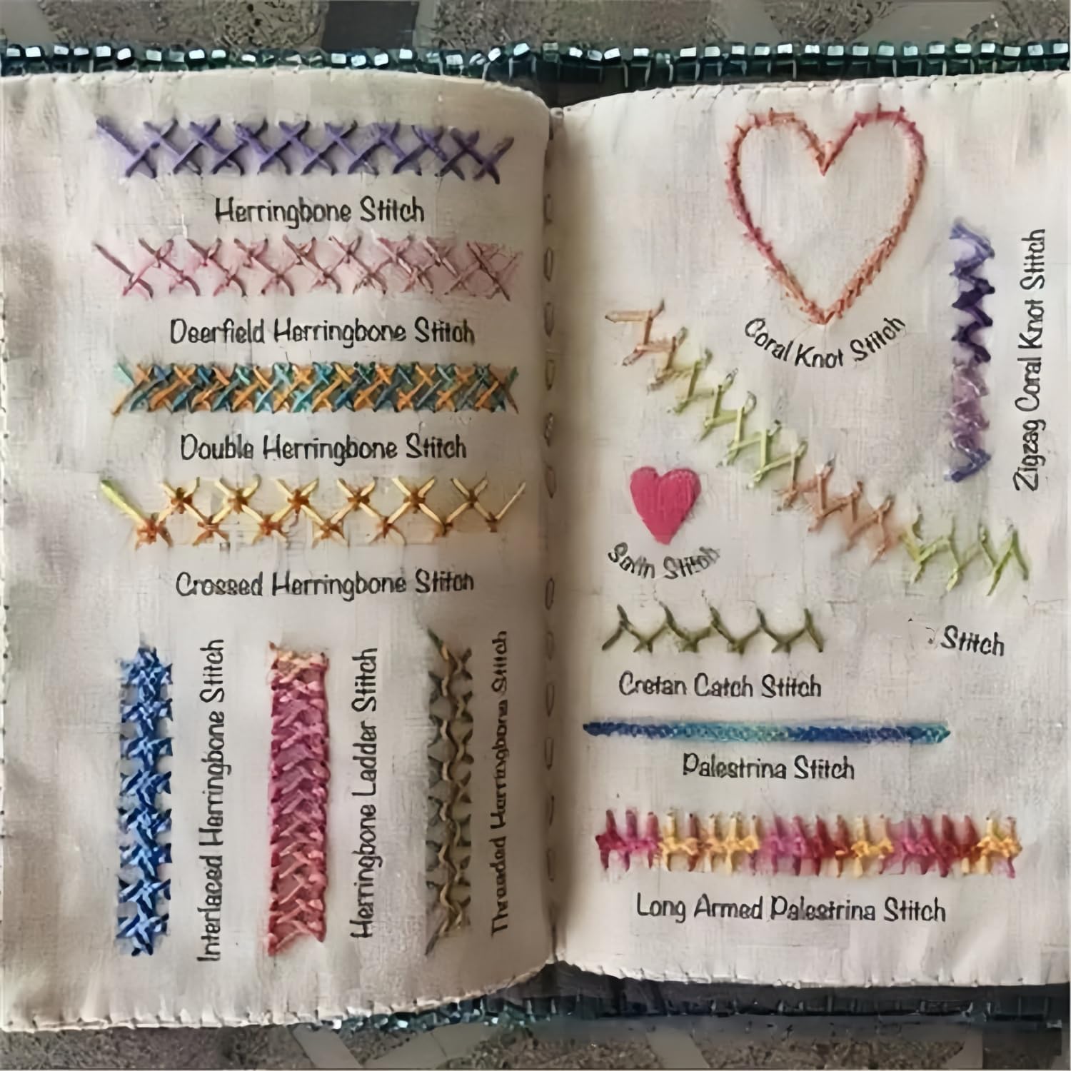 DIY Embroidery Living Book with Tool Set with Needlework Embroidery Sewing Practice Needlework Book with 86/128 Sewing Tips for Beginners, Unique Embroidery Handmade Gifts (Blue)
