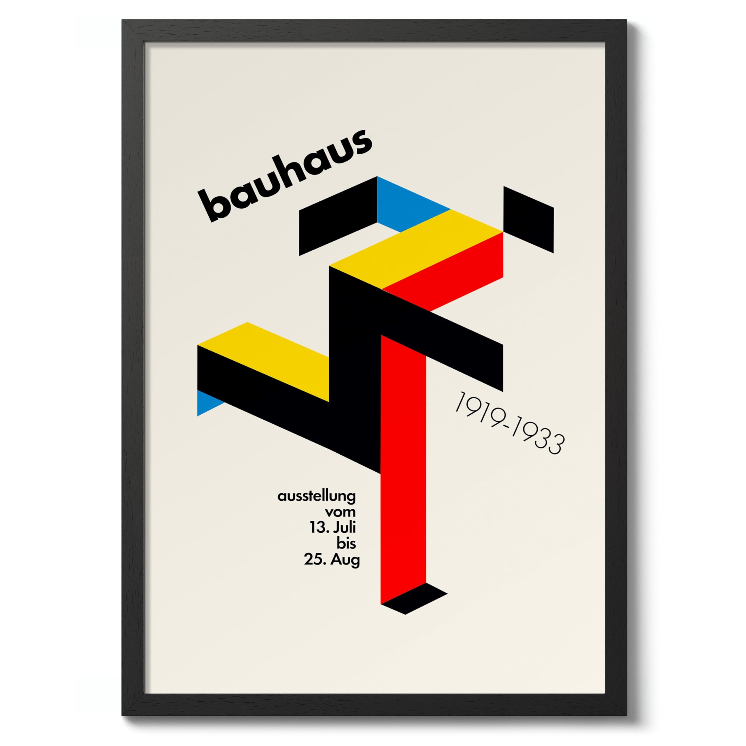Bauhaus Running Man Poster, Bauhaus Print, Framed Abstract Art, Mid-Century Wall Art, Modern Home Decor, Gift Idea, Archival Matte, 50x70cm (Framed) - 50x70cm โ image 1