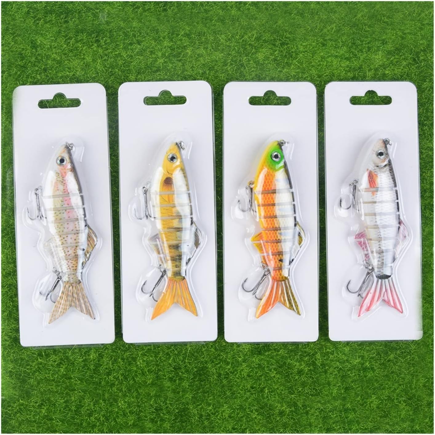 5Pcs 11cm 22.5g Bass Fishing Lure 8 Segmented Multi Jointed Swimbaits with Treble Hook Sinking Bionic Hard Bait for Trout Perch Carp