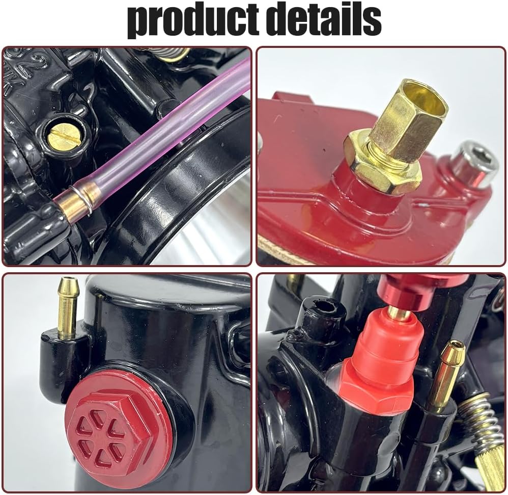 Motorcycle 32mm Carburetor Compatible with 125cc to 200cc Universal 2T 4T Engine Pit Dirt Bike Motocross On/Off Road ATV Quad Scooter (Black, 32mm)