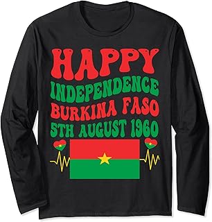 Happy Burkina Faso Independence Day Burkinabé Flag Men Women Long Sleeve T-Shirt