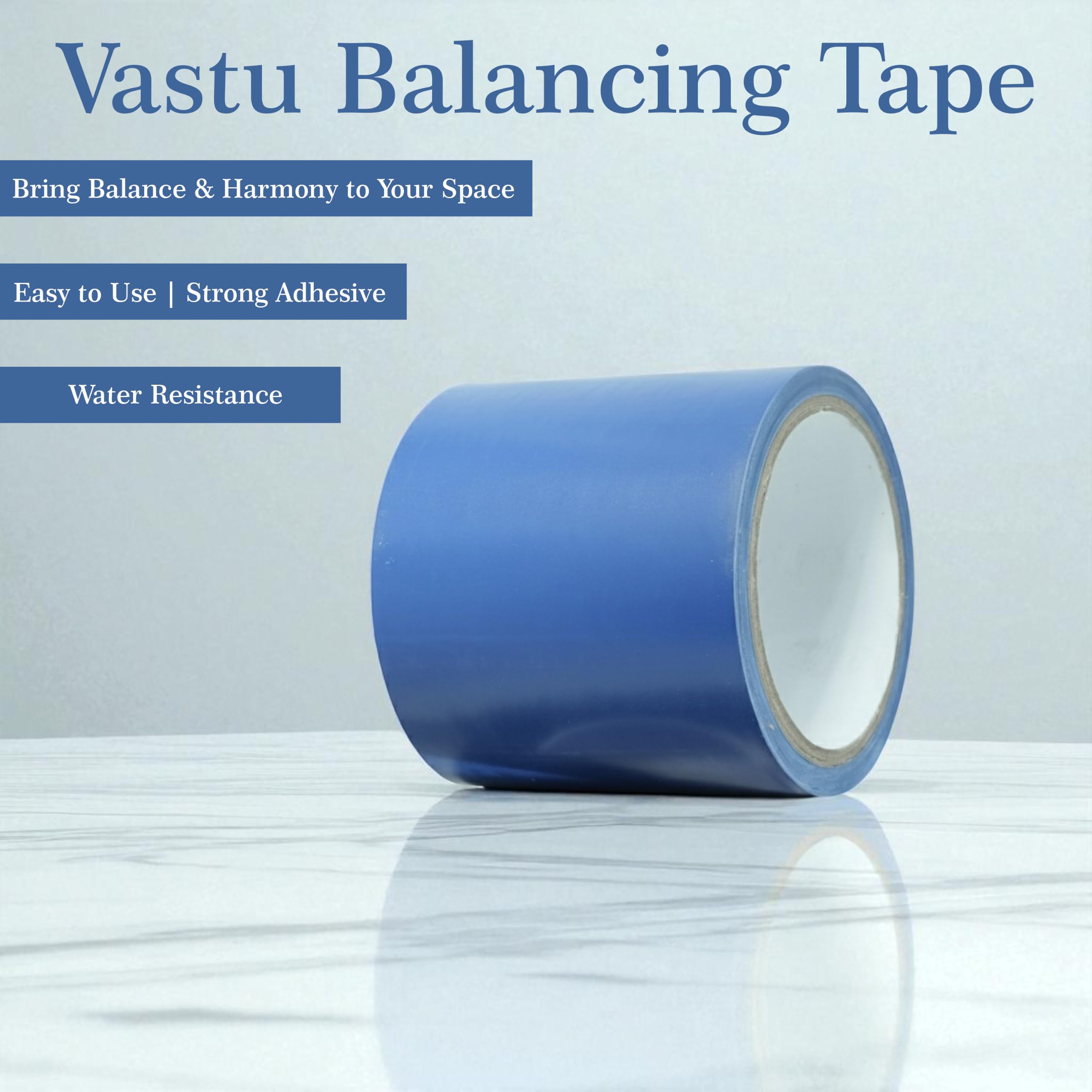 TREEMAISON Vastu Blue Tape | Size - 4 Inch (96 mm) Approx | Length- 20 Meter (Approx) | Vastu Tape for Toilet Correction | Vastu Tape for Main Door | Vastu Correction for Negative Entrance |Pack of 1 3