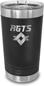 Personalized Polar Camel 16 oz Insulated Stainless Steel Pint with Slider Lid, Custom Laser Engraved Metal Cup, Customized Tumbler Black
