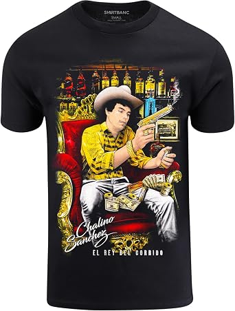 ShirtBANC Chalino Sanchez El Rey Del Corrido Mens Shirt Tribute Gold Money Tee
