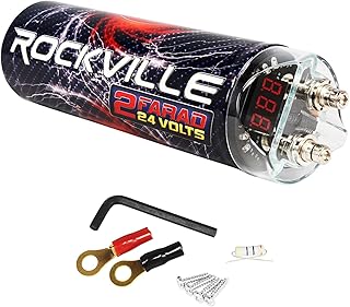 Rockville RXC2D 2 Farad Stiffening Power Capacitor with LED Digital Volt Meter