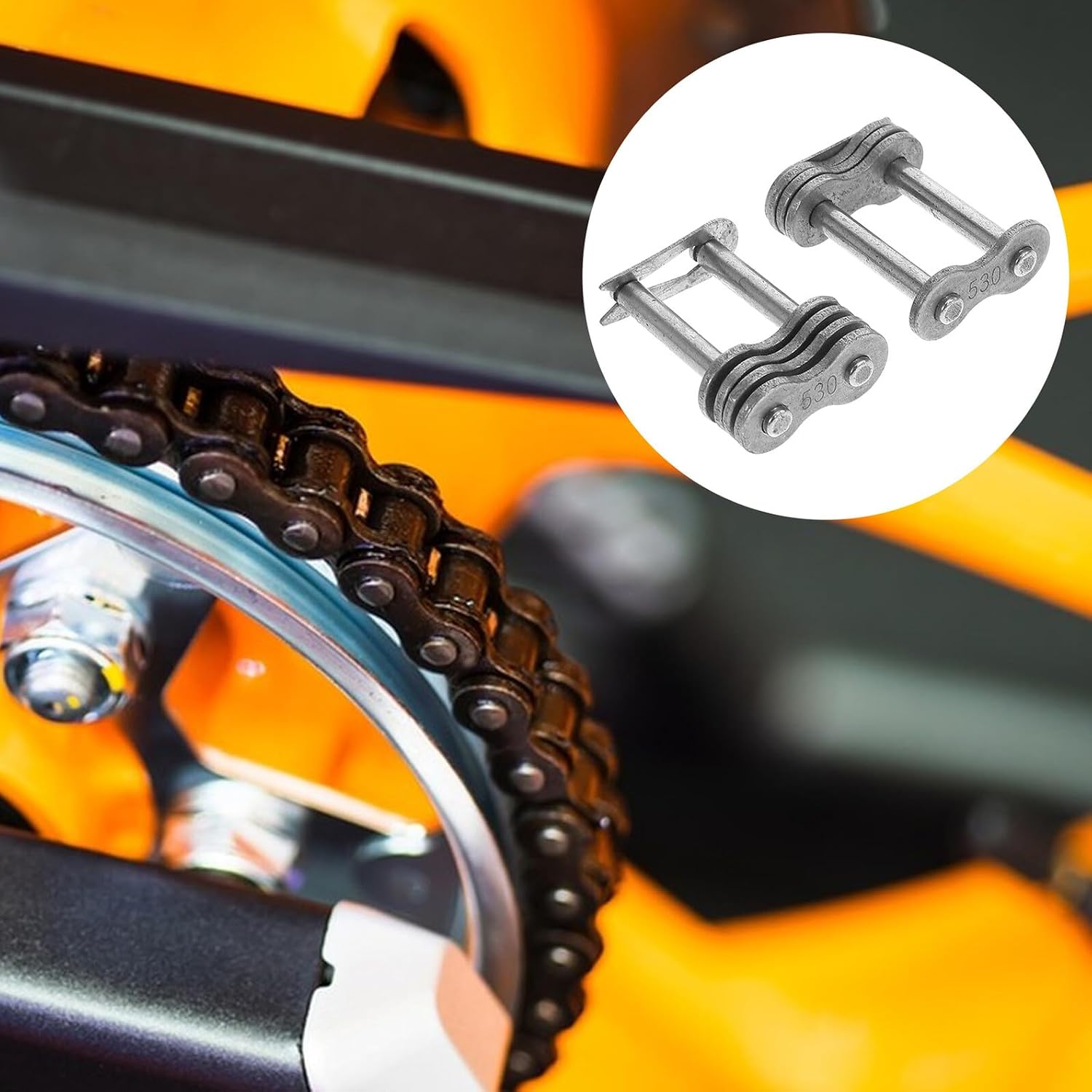 Yardwe Thickened Heavy-duty Motorcycle Chain Link Coupler 10pcs Reinforced Bike Chain Connector for Off-road and Dirt Bikes Repair Kit