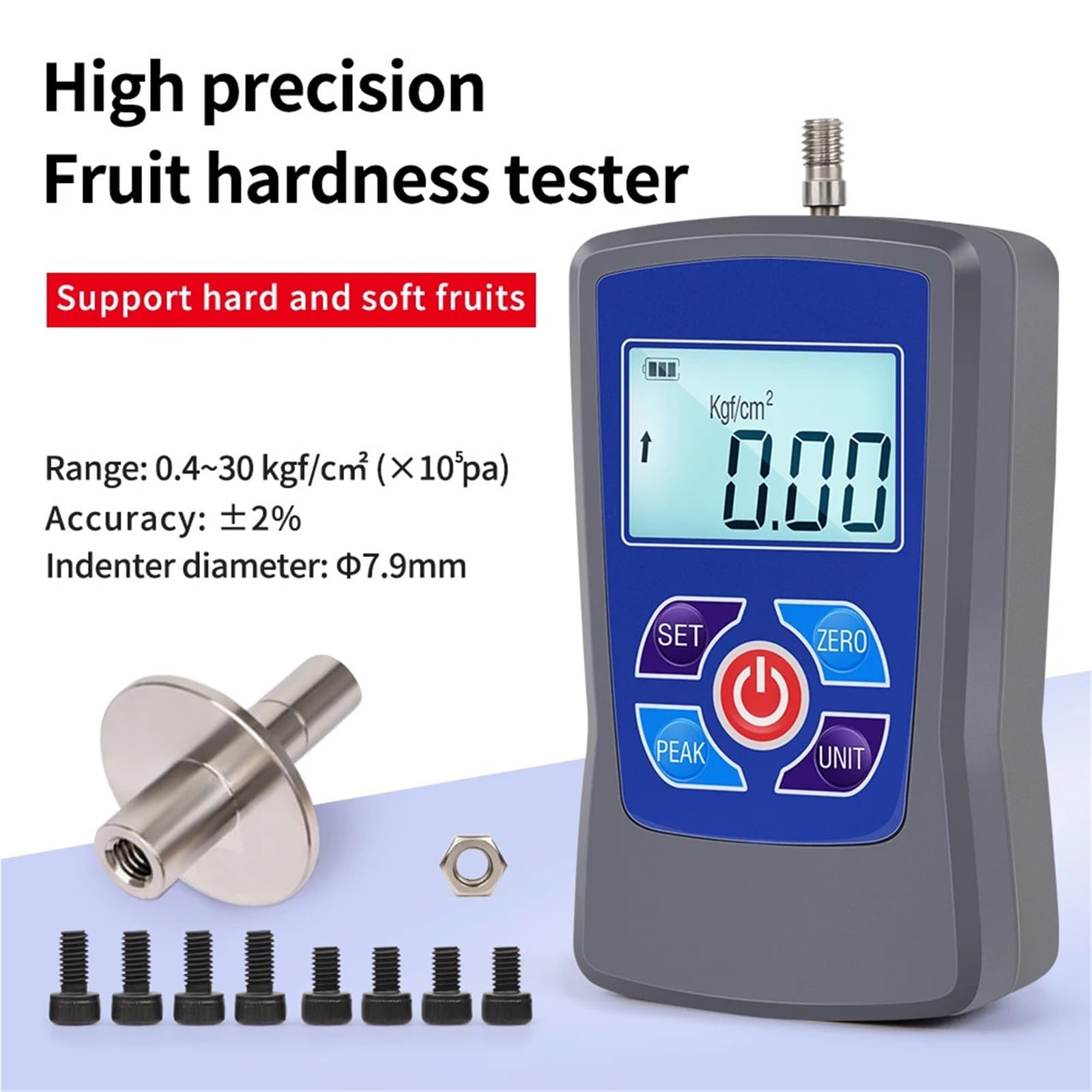 Humidimètre, Testeur numérique de dureté des fruits GY-M30/M15, pénétromètre, duromètre 0.2 à 15/0.4 30 Kgf/cm², scléromètre(GY-M30 0.4-30)