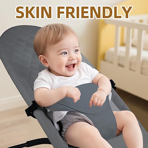 Miniatura 5 de Asiento de tela para gorila, funda de repuesto para Baby Bjorn Bouncer Bliss, suave y transpirable, lavable a máquina (gris, solo funda)