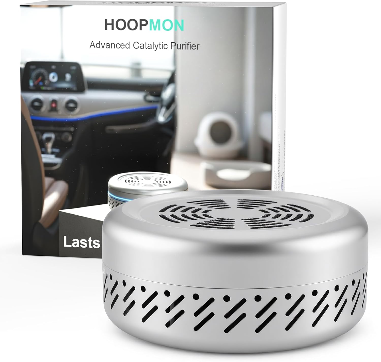 Pet & Car Odor Eliminator – Lasts 10 Years Nano-Catalyst Air Purifier Removes VOCs, Formaldehyde & Smoke Odors – Powerful Deodorizer for Closets – Better Than Charcoal, Ozone & Ionizers