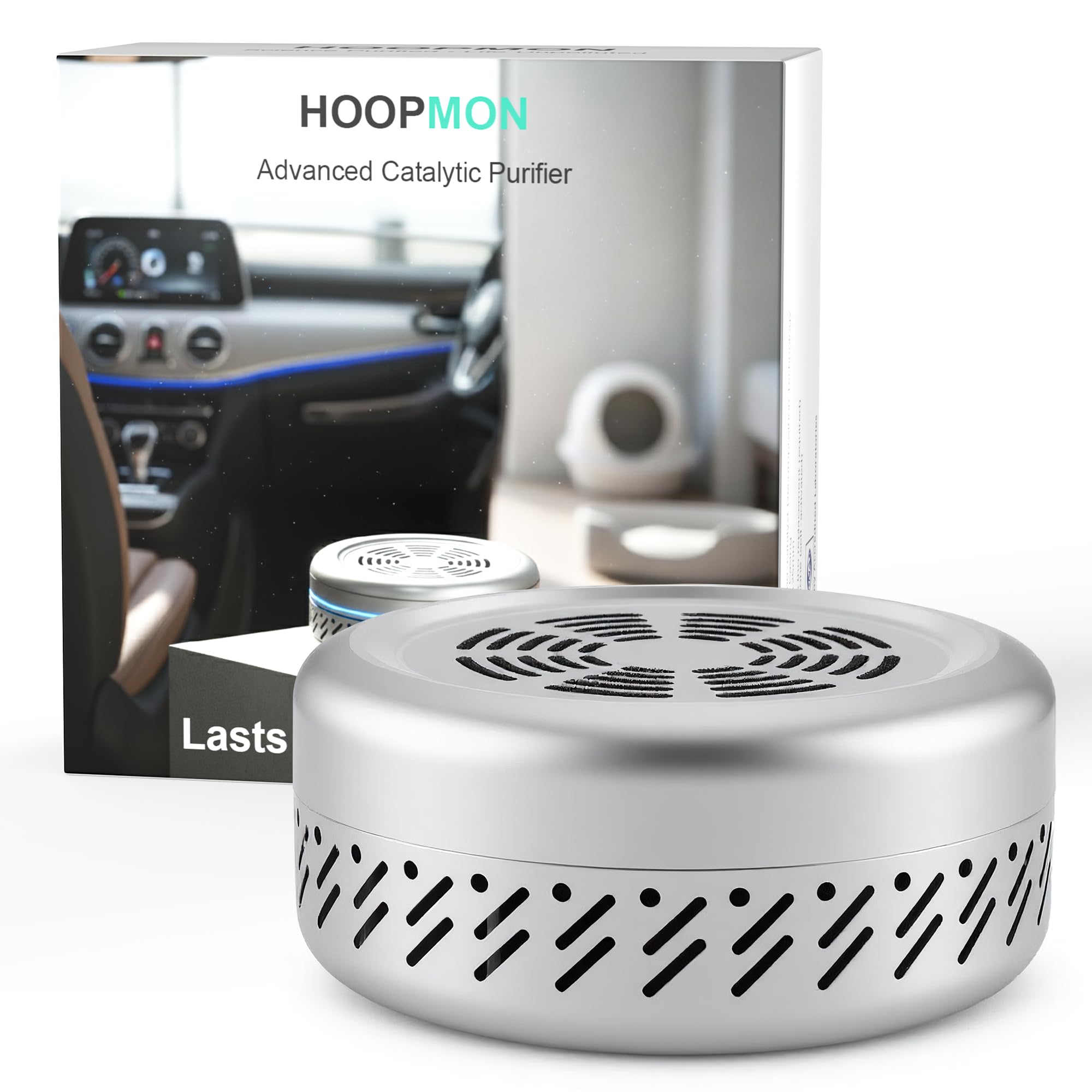 Hoopmon Pet & Car Odor Eliminator – Lasts 10 Years Nano-Catalyst Air Purifier Removes VOCs, Formaldehyde & Smoke Odors – Powerful Deodorizer for Closets – Better Than Charcoal, Ozone & Ionizers