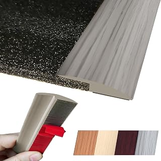 Maxiroc Self-Adhesive Floor Transition Strip 40" Gray Forest Oak Grain - Tile Carpet Wood Vinyl Threshold for 5mm Uneven Floors