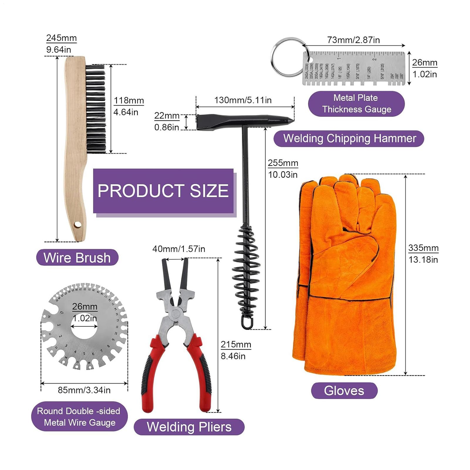 Kit D'Outils De Soudage Outils de Nettoyage de Laitier pour Soudure | Ensemble pour l'Élimination de la Rouille Pour Soudage et Soudure en Automobile, Électronique, Industrie, Artisanat et