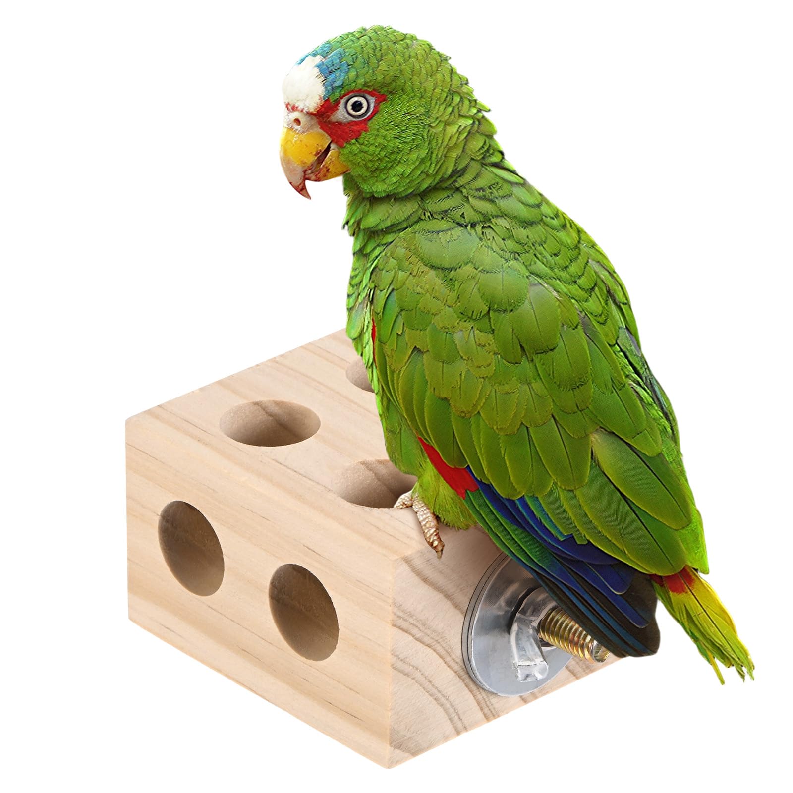 M METERXITY Bird Chew Play Thing, 1.22x2.2x2.36 in Pine Wood Parrot Bird Perch Stand Teeth Chew Bite Games for Parrots/Cockatiels/Parakeets